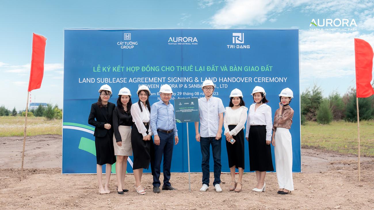 Aurora IP ký kết hợp đồng cho thuê lại đất và bàn giao đất với Công ty TNHH Sanbang