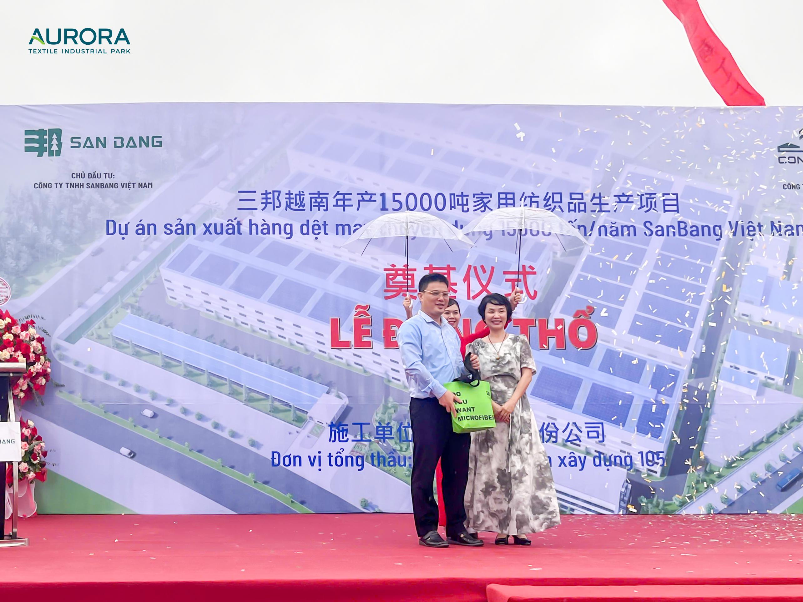 CONGRATULATION TO SANBANG CO., LTD ON THE GROUNDBREAKING CEREMONY OF THEIR FIRST FACTORY IN VIETNAM AT AURORA IP